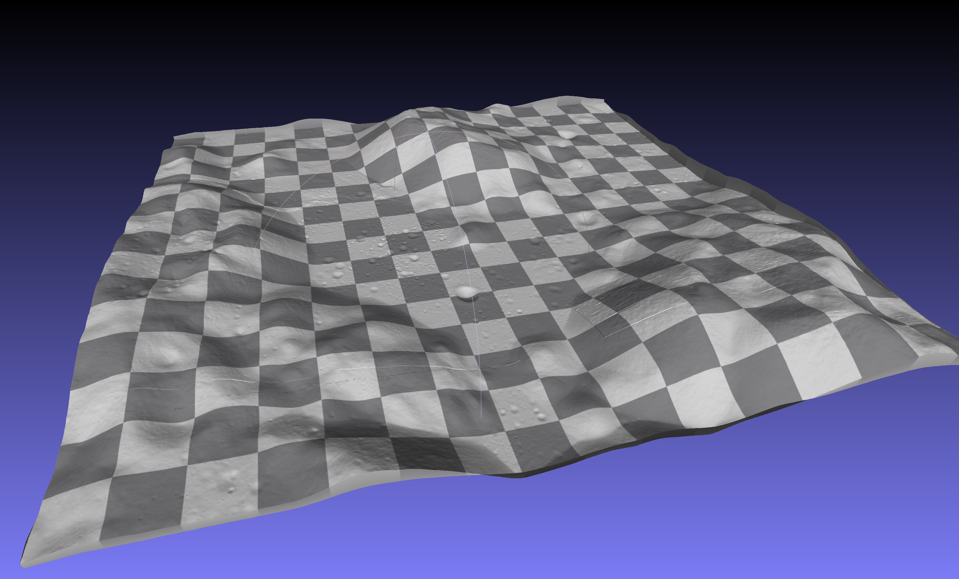 Test displacement mesh using topology data